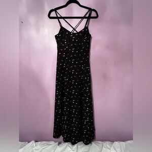 Source Unknown Black Floral Maxi Dress